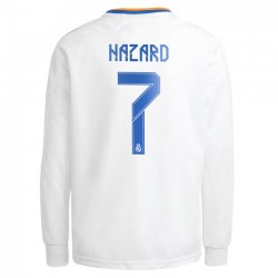 Camisola Real Madrid Eden Hazard 7 Equipamento Primeiro 2021-2022 Manga Comprida